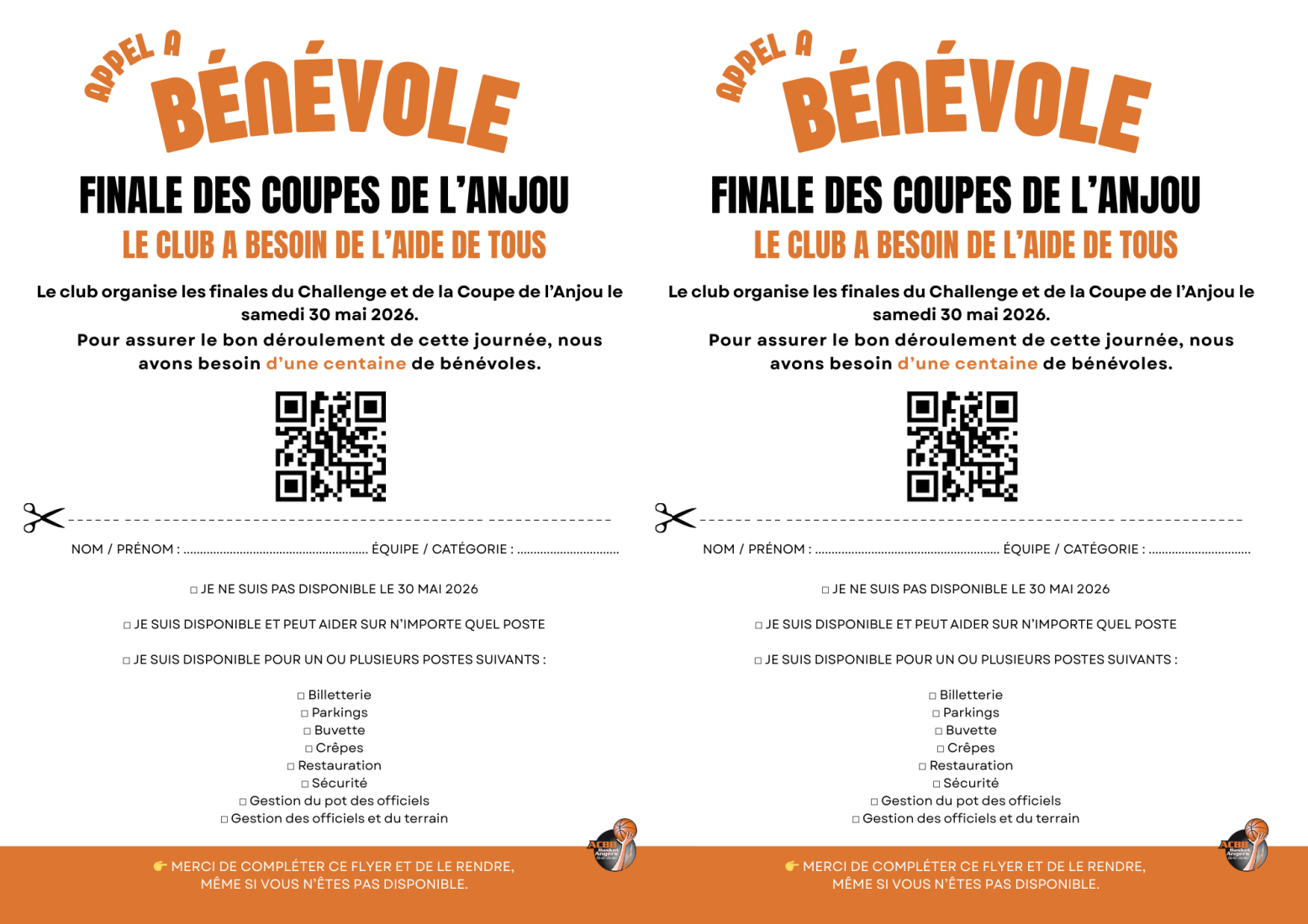 Appel à bénévoles